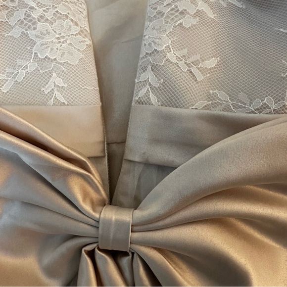 Ivory Lace & Tulle Flower Girl Dress |Size 10-11Y|Satin Bow Back|Formal Occasion - Picture 8 of 9